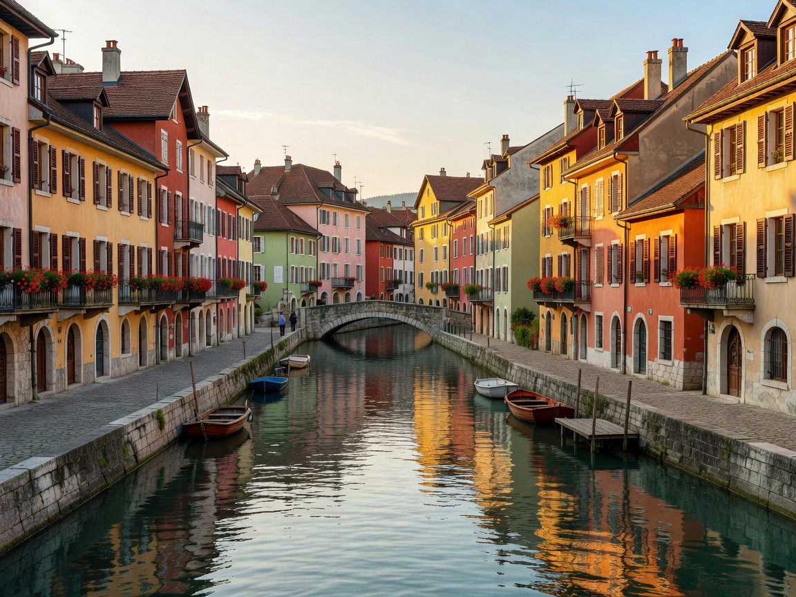 A canal running through Annecy's old town with colourful buildings on either side